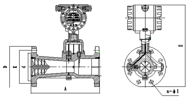dn200旋进旋涡流量计外形图