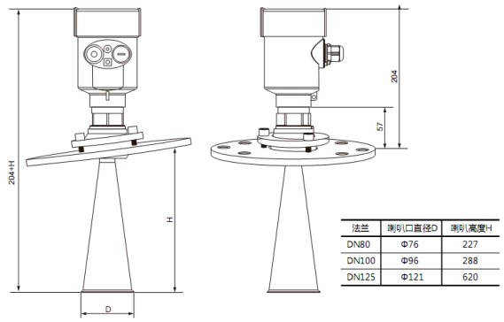 储罐雷达液位计RD706外形尺寸图