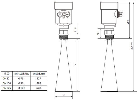 高频雷达液位计RD708外形尺寸图