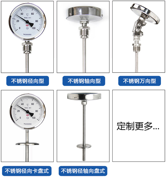 抽芯式双金属温度计产品分类图