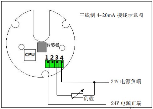 回零型椭圆齿轮流量计三线制接线图